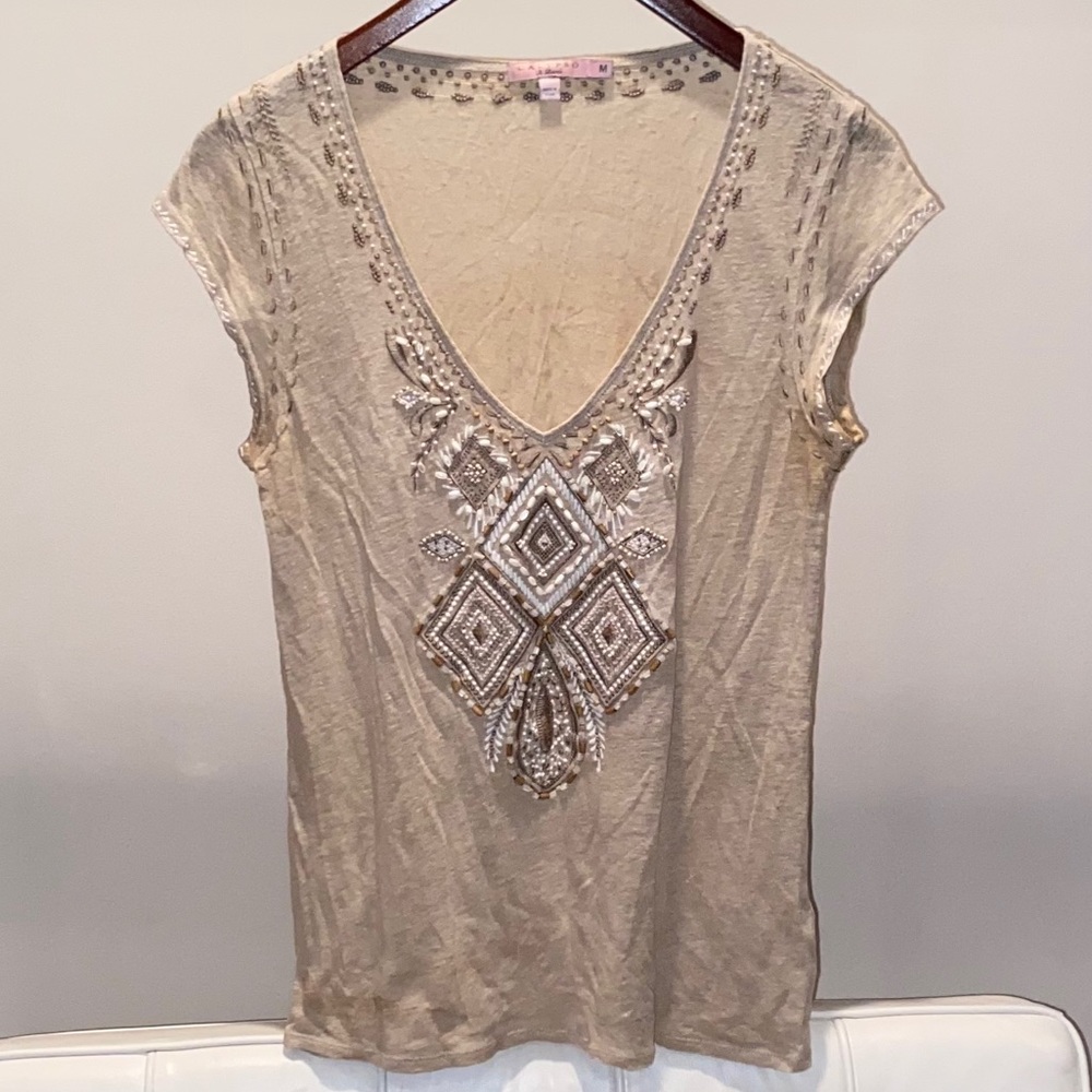 Calypso Beaded Cotton Tee Shirt